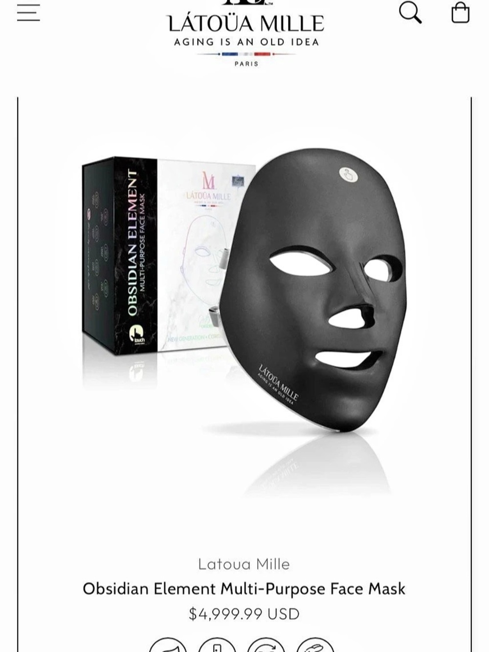 Lâtoua Mille Obsidian Element Multi-Purpose Face Mask LED Face Mask NIB - Picture 3 of 7